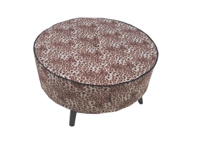 Taburet rotund multicolor din catifea 80 cm Kruger Van Roon