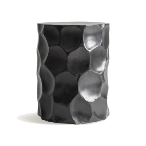 Taburet rotund negru din lemn 30 cm Kialeh Vical Home