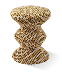 Taburet rotund ocru din textil 36 cm Zig Zag Pols Potten