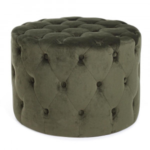Taburet rotund verde din catifea 60 cm Lorella Bizzotto