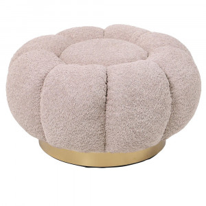 Taburet roz prafuit/auriu din textil Florel Bizzotto