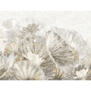 Tapet bej din hartie Lotus Leaves Rebel Walls