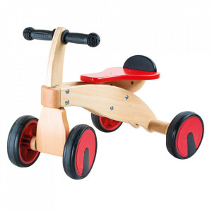 Tricicleta fara pedale din lemn si placaj Red Racer Small Foot