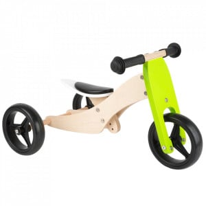 Tricicleta fara pedale multicolora din lemn si placaj Training Small Foot