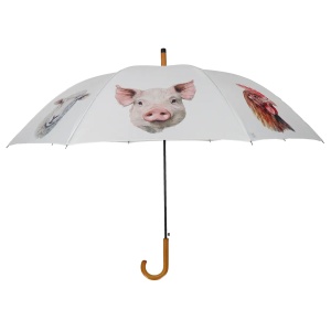 Umbrela multicolora din fibre sintetice Farm Animals Esschert Design
