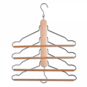 Umeras multiplu maro/argintiu din lemn si metal Beech Hanger Zeller