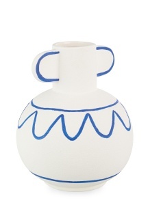 Vaza alba/albastra din ceramica 18 cm Greek Amphora Bizzotto