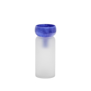 Vaza albastra/transparenta din sticla 31 cm Kelse Kave Home