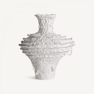 Vaza decorativa alba din fibre naturale 35 cm Basilio Vical Home