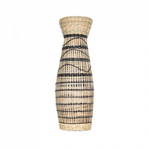 Vaza decorativa maro/neagra din bambus si paie 36 cm Hugo The Home Collection