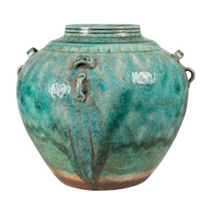 Vaza decorativa verde din ceramica 30 cm Ariel Versmissen