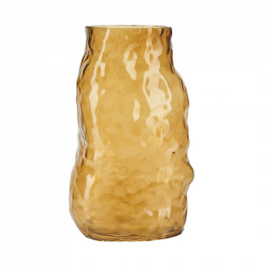 Vaza galben curry din sticla 32 cm Judith Margit Brandt