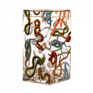 Vaza multicolora din sticla 30 cm Snakes Toiletpaper Seletti