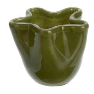 Vaza verde oliv din sticla 9 cm Calliope Madam Stoltz