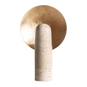 Veioza bej/aurie din marmura 47 cm Miha Vical Home