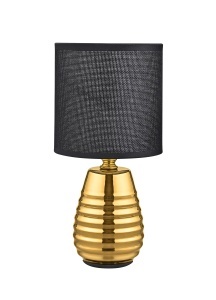 Veioza neagra/aurie din ceramica 27 cm Stolowa Zuma Line