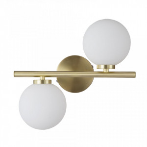 Aplica aurie/alba din metal si sticla cu 2 becuri Edmond Wall Two The Home Collection