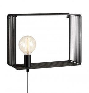 Aplica cu raft neagra din metal Shelf Markslojd
