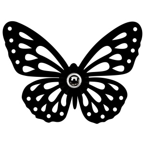 Aplica neagra din metal Butterfly The Home Collection