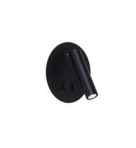 Aplica neagra din metal cu 2 LED-uri Circa Zuma Line