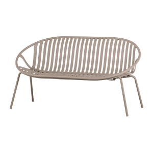 Banca exterior bej nisipiu din metal 131 cm Bruce Woood