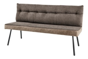 Banca grej din catifea 160 cm Big George The Home Collection
