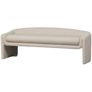 Bancheta bej din textil 160 cm Zone Woood