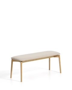 Bancheta bej/maro deschis din textil 122 cm Evera Chenille Kave Home