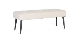 Bancheta bej/neagra din textil 115 cm Snow Giner y Colomer