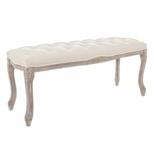 Bancheta crem din textil 110 cm Mathilde Bizzotto