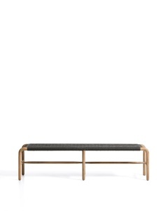 Bancheta exterior gri inchis din lemn 180 cm Alipa Kave Home