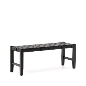 Bancheta neagra din lemn 120 cm Calixta Kave Home