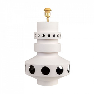 Baza pentru veioza alba din ceramica cu 2 becuri 56 cm Unfo Versmissen