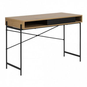 Birou din metal negru 50x110 cm Angus Oak Quiet Object