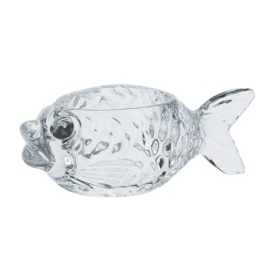 Bol decorativ transparent din sticla 7x15 cm Fishy Madam Stoltz