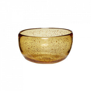 Bol maro chihlimbar din sticla 24 cm Glow Hubsch