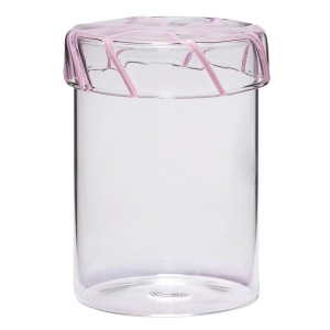 Borcan transparent/roz din sticla 0.7 L Heir Hubsch