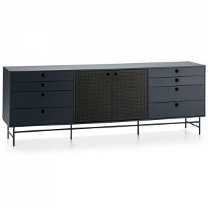 Bufet inferior albastru/negru din metal 212 cm Punto Teulat