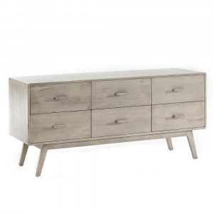 Bufet inferior gri din lemn 160 cm Lyman Thai Natura