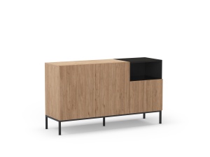 Bufet inferior maro/negru din metal 140 cm Cailin The Home Collection