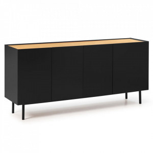 Bufet inferior negru/maro din lemn 165 cm Arista Teulat