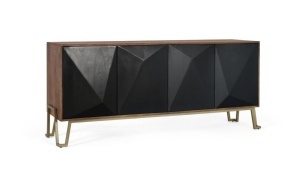 Bufet inferior negru/maro din lemn 180 cm Syros Giner y Colomer