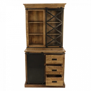 Bufet negru/maro din lemn 190 cm Melbourne HSM Collection