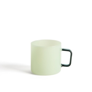 Cana alba/verde din sticla 260 ml Micla Kave Home