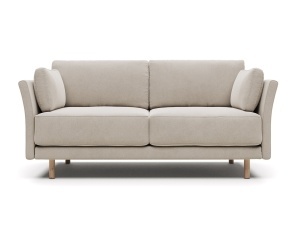 Canapea alba din textil pentru 2 persoane Gilma Chenille FR Kave Home