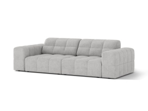 Canapea argintie din textil pentru 3 persoane Jennifer Chenille Micadoni