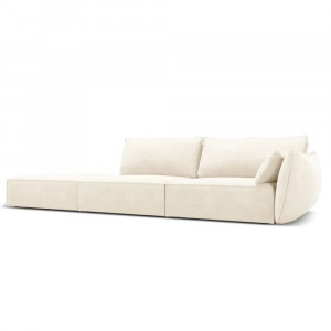 Canapea bej deschis din textil pentru 4 persoane Kaelle Right Micadoni