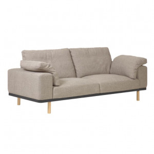 Canapea bej din poliester si lemn de pin pentru 3 persoane Noa Pillow Kave Home
