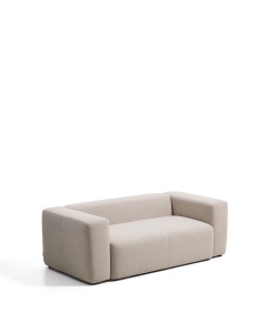 Canapea bej din textil pentru 2 persoane Blok Chenille Kave Home