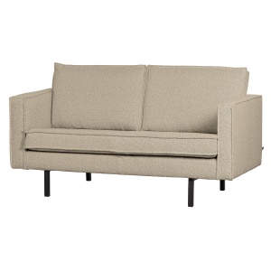 Canapea bej din textil pentru 2 persoane Rodeo Boucle Woood